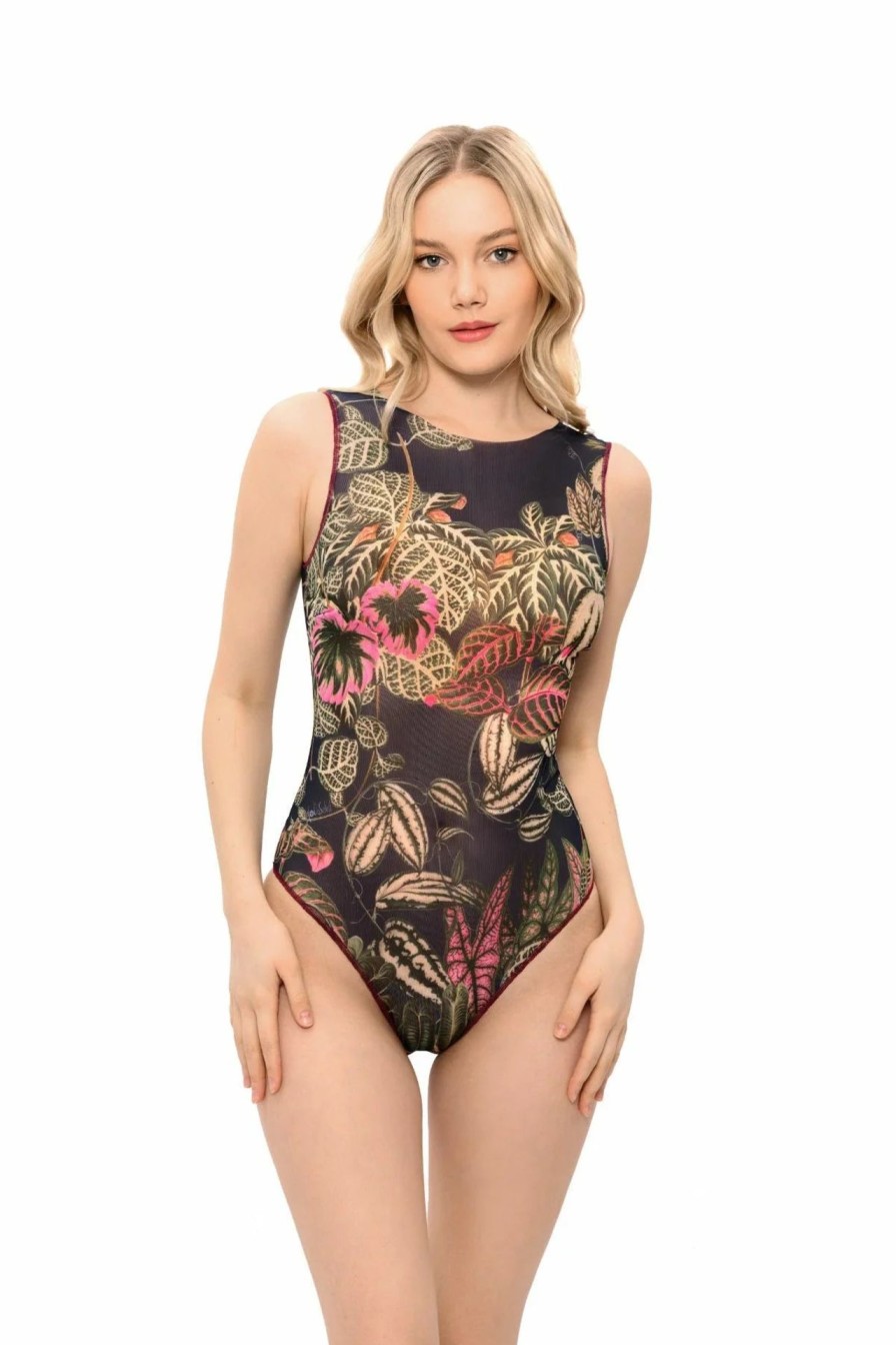 Women Smart Swimwear | Botanicum One-Piece Sleeveless Swimsuit