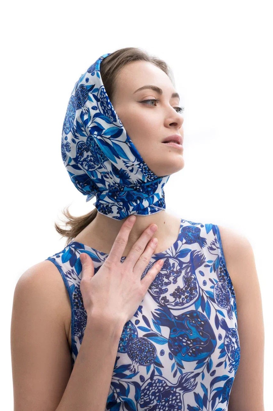 Accessories Smart Swimwear | Pomegranate Blue Scarf