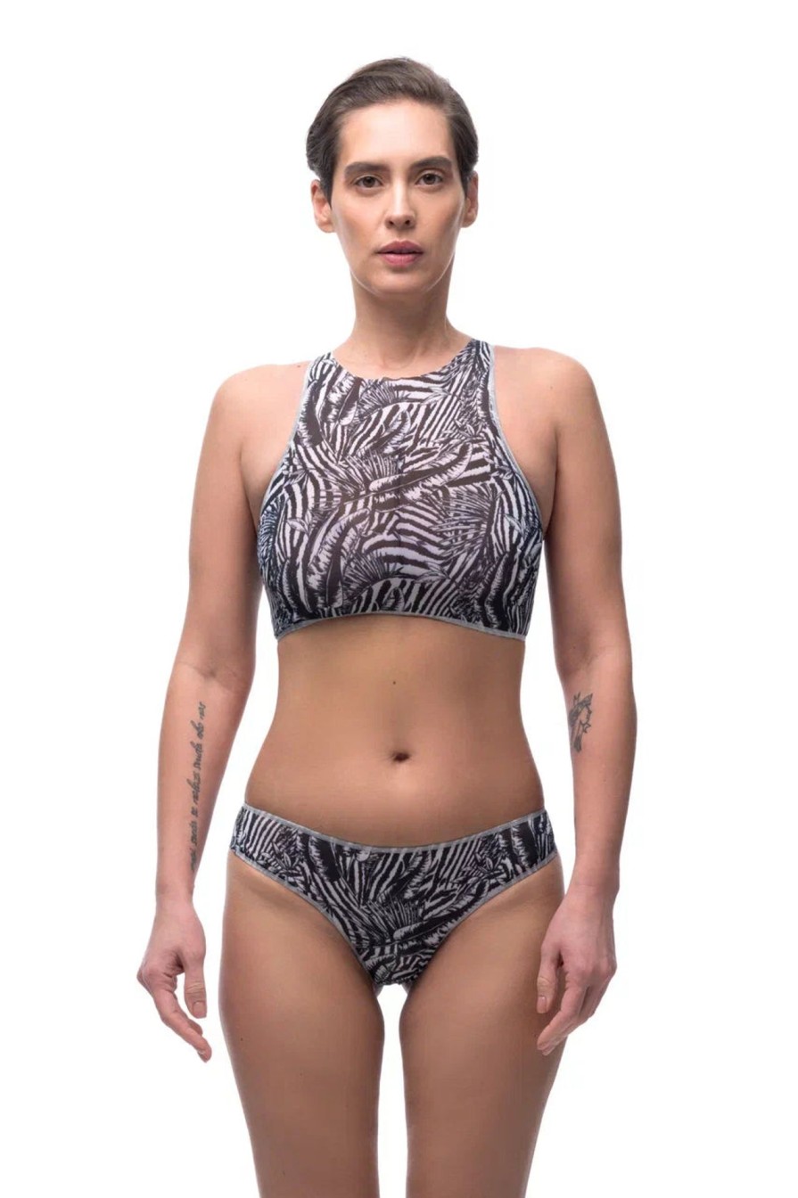 Women Smart Swimwear | Fake Zebra Sport Top