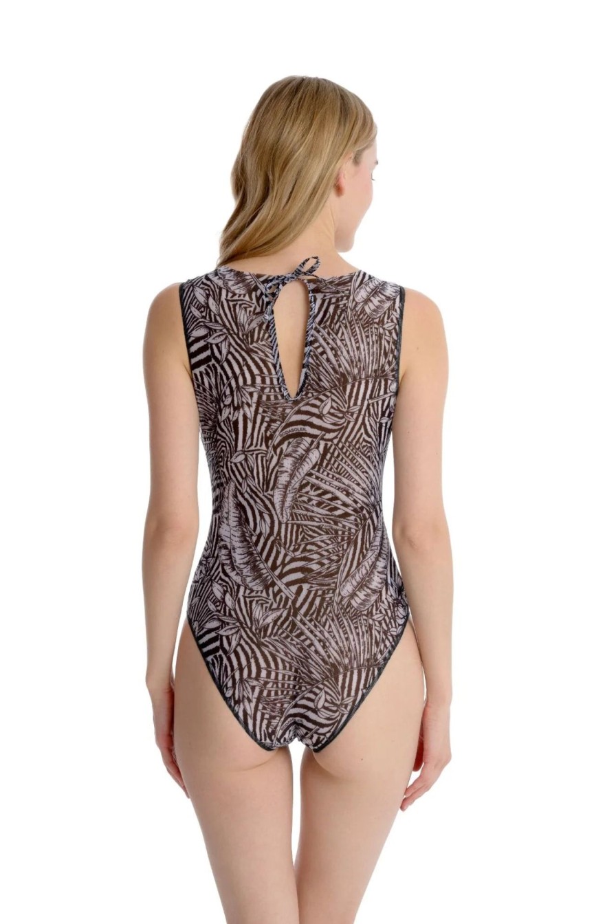 Women Smart Swimwear | Fake Zebra One-Piece Sleeveless Swimsuit