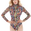 Women Smart Swimwear | Street Art One-Piece Swimsuit With Zipper