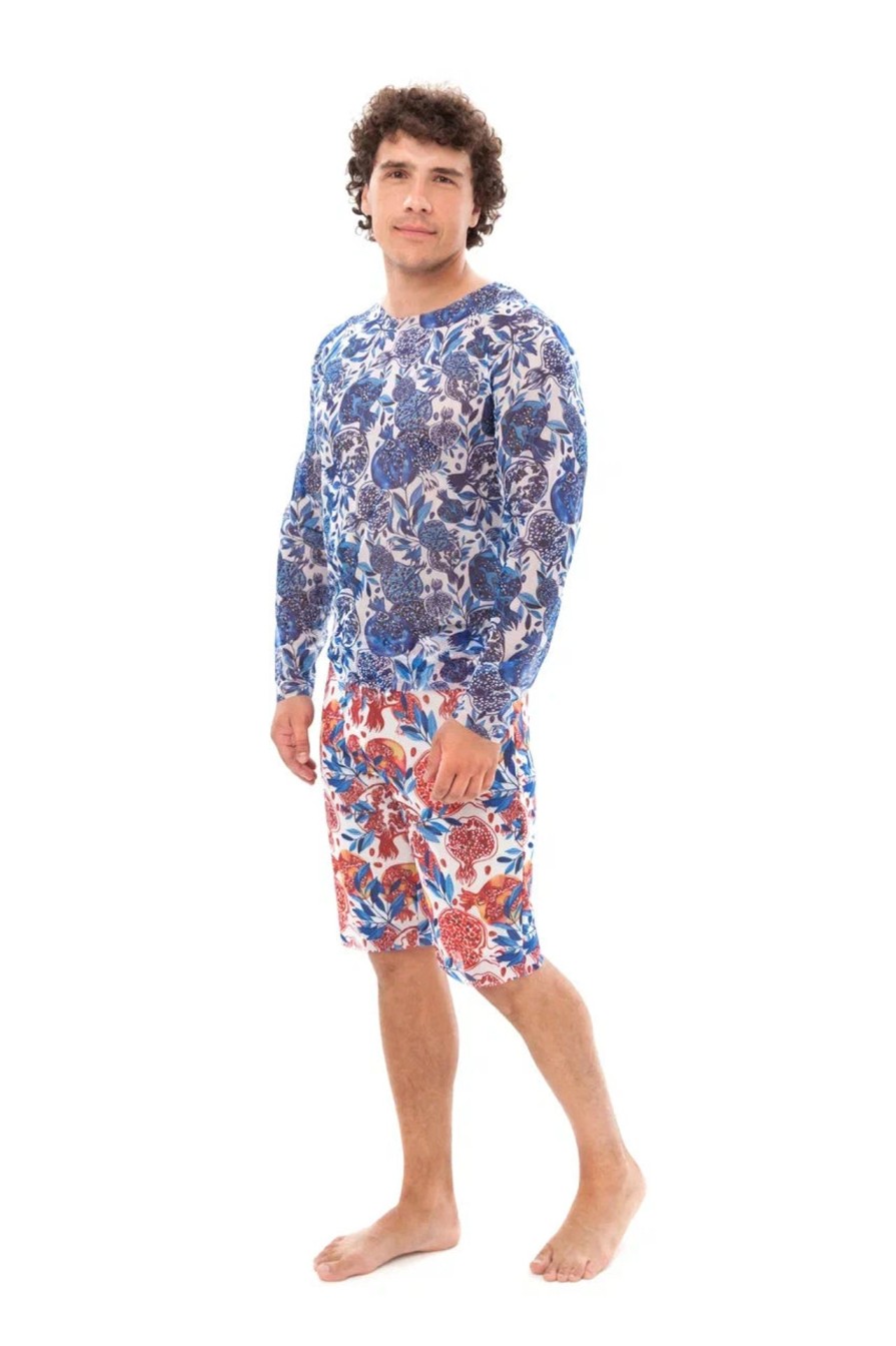 Men Smart Swimwear | Pomegranate Blue T-Shirt